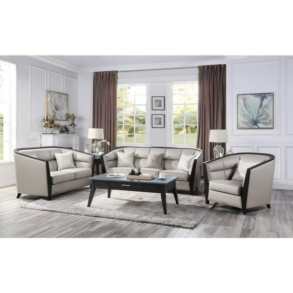 Acme Furniture Zemocryss Loveseat w/2 pillows, Beige Fabric (54236)