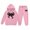 Q129 Pink, variant on Angala 2 Piece Outfits For Girls Hooded Long Sleeve Bowknot Print Sweatshirt With Jogger Pants Set Girls Fall Season Wear Clothes
