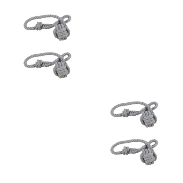 Cortina de algodón Monstrate 2 uds Tieback sin perforaciones Gris