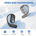 thumbnail image 4 of Open Ear Bluetooth 5.4 Earbuds, 2025 Wireless Headphones Sport Over Earphones Built-in Mic with Ear Hooks 50H Playtime Ear Buds LED Display Charging Case, Waterproof Design for Running Fitness, Black, 4 of 7