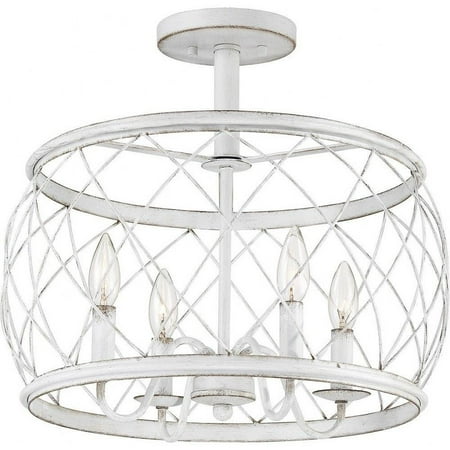

4 Light Semi-Flush Mount-Antique White Finish Bailey Street Home 71-Bel-2848075