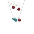 thumbnail image 2 of Delight Jewelry Acrylic 3/4" Teal Megaphone Red Lucky Ladybug Necklace and Dangle Earrings Set, 2 of 6