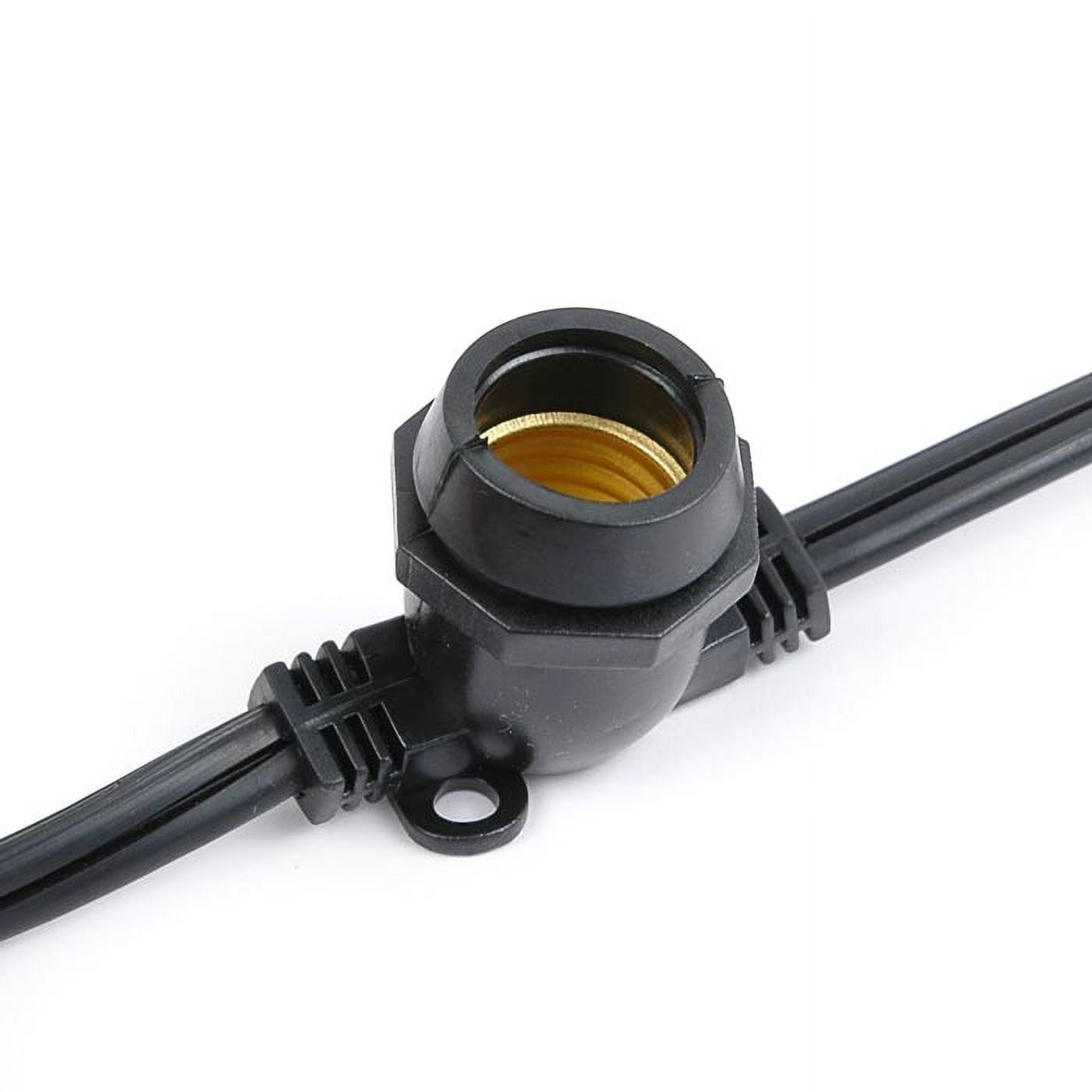 Novelty Lights E17 Intermediate Base 264 Bulbs Socket String Black Wire 330 Feet (Bulbs Not Included)