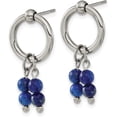thumbnail image 2 of Chisel Stainless Steel Polished with Lapis Post Dangle Earrings - 27.5mm, 2 of 6