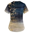 thumbnail image 4 of EHTMSAK Print Scrubs for Women Tops, with Pocket Floral Short Sleeve Nurse Uniform V Neck Tunic Pockets T Shirt Blouse Dark Blue L, 4 of 7