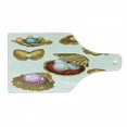 thumbnail image 1 of Pearls Cutting Board, Open Shells Different Type of Shapes Wealth Gemstone of the Sea Print, Decorative Tempered Glass Cutting and Serving Board, Wine Bottle Shape, Multicolor, by Ambesonne, 1 of 1