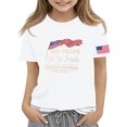 thumbnail image 2 of YOUYEDIAN Teen Girls Independence Day T Shirt Kids 4th of July Festival Patriotic Short Sleeve Shirts 1776 Freedom Celebration Crewneck Tops (White, 11-12 Years), 2 of 4