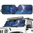 thumbnail image 2 of Uorisanigo Windshield Sun Shade Compatible with Jeep Wrangler, Moon Blue Butterfly Car Sun Shade Blocks UV Rays, Shades Heat Shield Suitable for Jeep Wrangler JL JLU 2018-2025 2/4 Door, 2 of 7