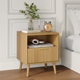thumbnail image 2 of YouTrend Nightstand with Open Shelf,Beside Table with Fluted Design ,End Table with Solid Wood Legs for bedroom, 2 of 10