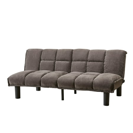 Mainstays Tufted Microfiber Futon Gray Walmart Com