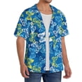 thumbnail image 2 of PAYOHTO Tropical Colored Butterflies Mens Hawaiian Casual Short-sleeved Shirt Tropical Summer Beach Button Down Shirts, 2 of 7