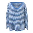thumbnail image 2 of Vedolay Womens 2023 Sweaters Women's Fall Sweaters Round Neck Striped Cute Winter Pullover Sweaters,Blue M, 2 of 5