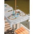 thumbnail image 3 of Square Outdoor Tablecloth with Umbrella Hole Flowers Bicycle Outside Table Cloth Waterproof Patio Table Cover Spring Farmhouse Floral Plaid Lattice Zipper Tablecloths for Picnic Camping 54x54 Inch, 3 of 8