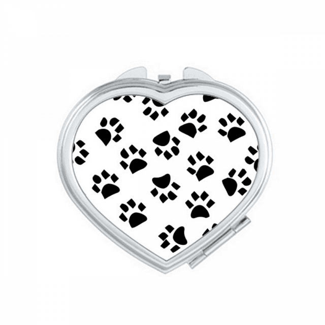 Cat Footprint Animal Art Grain Pattern Mirror Travel Magnification Portable Handheld Pocket Makeup