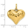 thumbnail image 3 of 14k Yellow Gold Hollow Polished Hammered Medium Puffed Heart Charm, 3 of 4