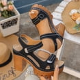 thumbnail image 2 of Women's Chunky Heel Platform Sandals, Wide Width Fish Toe Summer Heels, Adjustable Velcro Casual Dress Sandals for Women, Non-Slip Outdoor Walking Shoes, 2 of 10