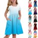 thumbnail image 1 of Girls' Summer Dress Kids 2025 Short Sleeve Ombre Dress with Pockets Casual Summer Dress for Kids Comfortable and Stylish Dresses ,Sie:90, 1 of 9
