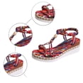 thumbnail image 5 of Womens Low Wedge Heels Sandals Shoes,Wide Width Platform Wedge Sandals for Women Summer Dressy,Comfort Walking Non Casual Summer Beach Sandals Ankle Elastic Bohemian Woven Sandals, 5 of 9