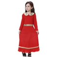 thumbnail image 1 of Vestido largo de fiesta musulmán islámico para niñas y niños, vestido abaya de manga larga con lazo, 1 of 4