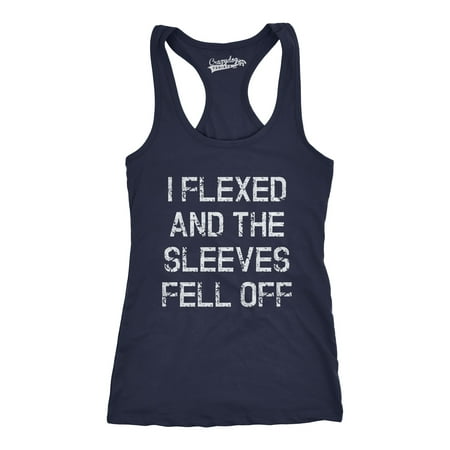 - Womens I Flexed and the Sleeves Fell Off Tank Top Funny Sleeveless Workout Tee