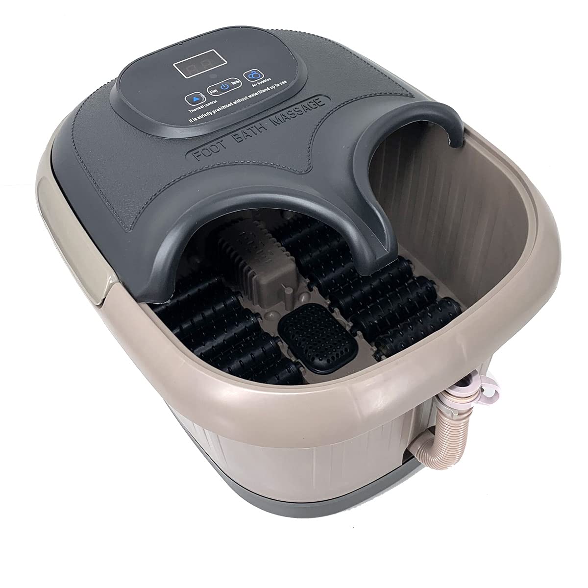 Foot Spa Bath Massager with Heat Bubble Jets and 12 Massage Rollers