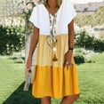thumbnail image 2 of Robes d'Été Décontractées pour Femmes Mignonne Boho Manches Courtes V Robe de Plage Coupe Ample, 2 of 4