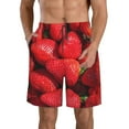 thumbnail image 2 of Uemuo Strawberry Red Pattern Men's Swim Trunks Hawaiian Beach Bathing Suit Swimsuits Beach Quick-Dry Shorts with Pockets-X-Large, 2 of 9