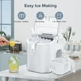 thumbnail image 2 of Auseo Portable Ice Maker Countertop, 2 Sizes S/L, 9 Bullet-Shaped Ice in 8 Mins, with Ice Basket/Scoop/Handle, Self-Cleaning, 26Lbs/24H, for Home/Office/Bar/Party (White), 2 of 7