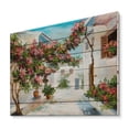 thumbnail image 2 of Designart 'Blossoming Flowers With White House Near The Sea' Nautical & Coastal Print on Natural Pine Wood, 2 of 5