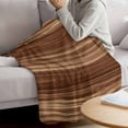 thumbnail image 3 of Brown Western Blanket Soft Cozy Warm Twin Blanket for Bed, Plush Fuzzy Flannel Fleece Blankets for Sofa, Vintage Farmhouse Wood Barn Door Throw Blankets for Couch, Gifts for Men, 60"x80", 3 of 9