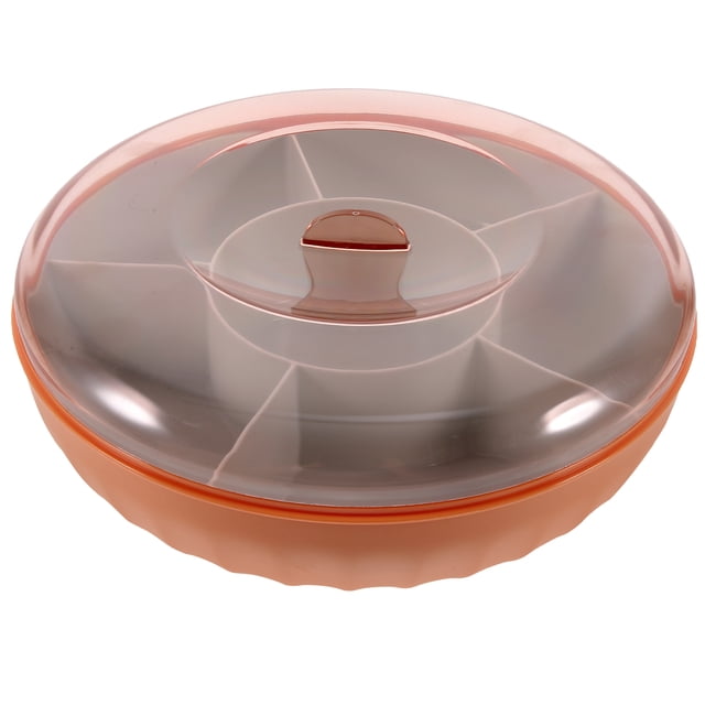 KAKOWELY Caja de almacenamiento de refrigerios con división para frutos secos dulces, bandeja para servir refrigerios, caja de almacenamiento de refrigerios con tapa