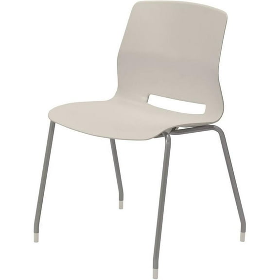 Pemberly Row Modern Plastic Armless Stackable Chair in Moonbeam