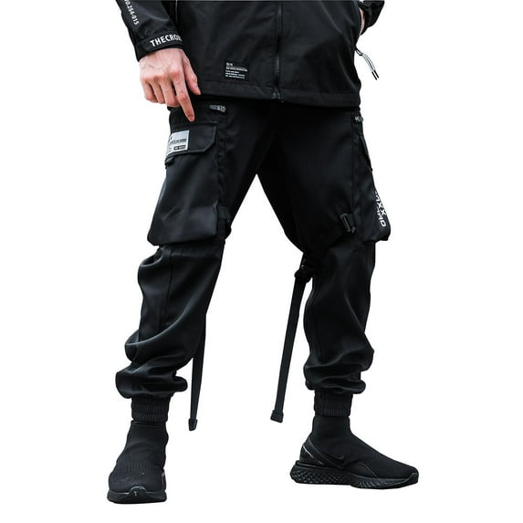 Niepce Inc black Sweatpants Cargo Joggers Men Pants Streetwear Fashion