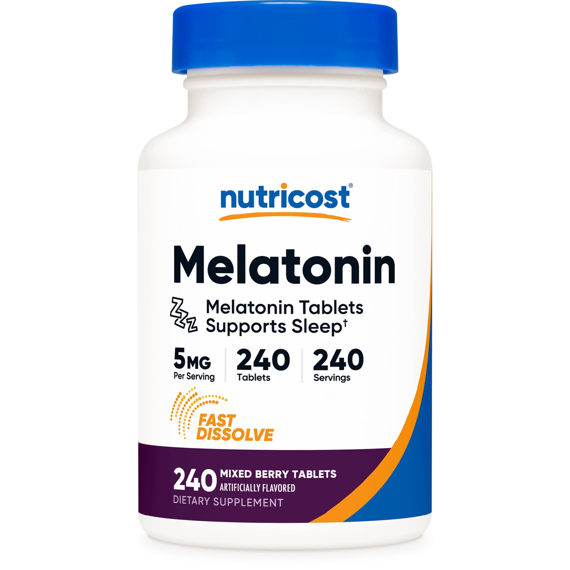 Nutricost Melatonin 5mg, 240 Fast Dissolve Tablets - Non-GMO, Gluten Free Supplement