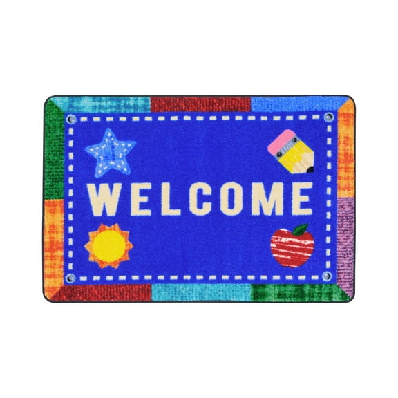 Alphabet Upcycle 2'8" x 3'10" Area Rug In Color Multi