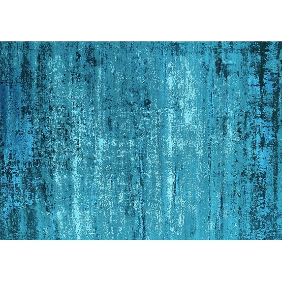 Ahgly Company Indoor Rectangle Oriental Light Blue Industrial Area Rugs, 7' x 10'