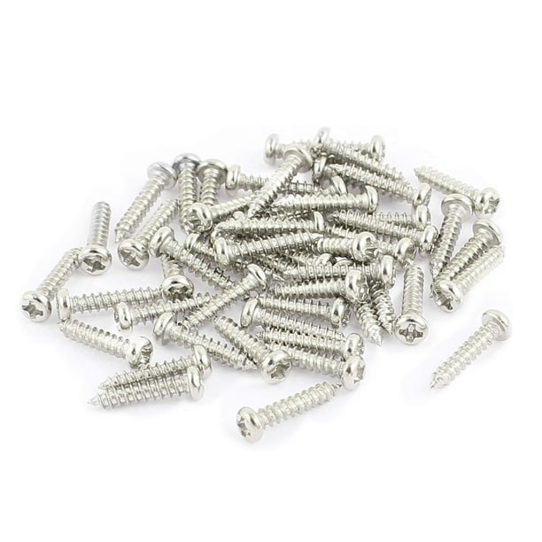50pcs M2 x 10mm Tornillos autoperforantes de cabeza redonda Phillips de acero inoxidable