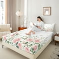 thumbnail image 4 of Homewish Floral Rose Full Size Sheets 4-Piece for Kids Children Teens Girls,Flying Butterflies Breathable Bed Sheets,Spring Garden Lightweight Sheet Sets,Microfiber Bedroom Decor, 4 of 7