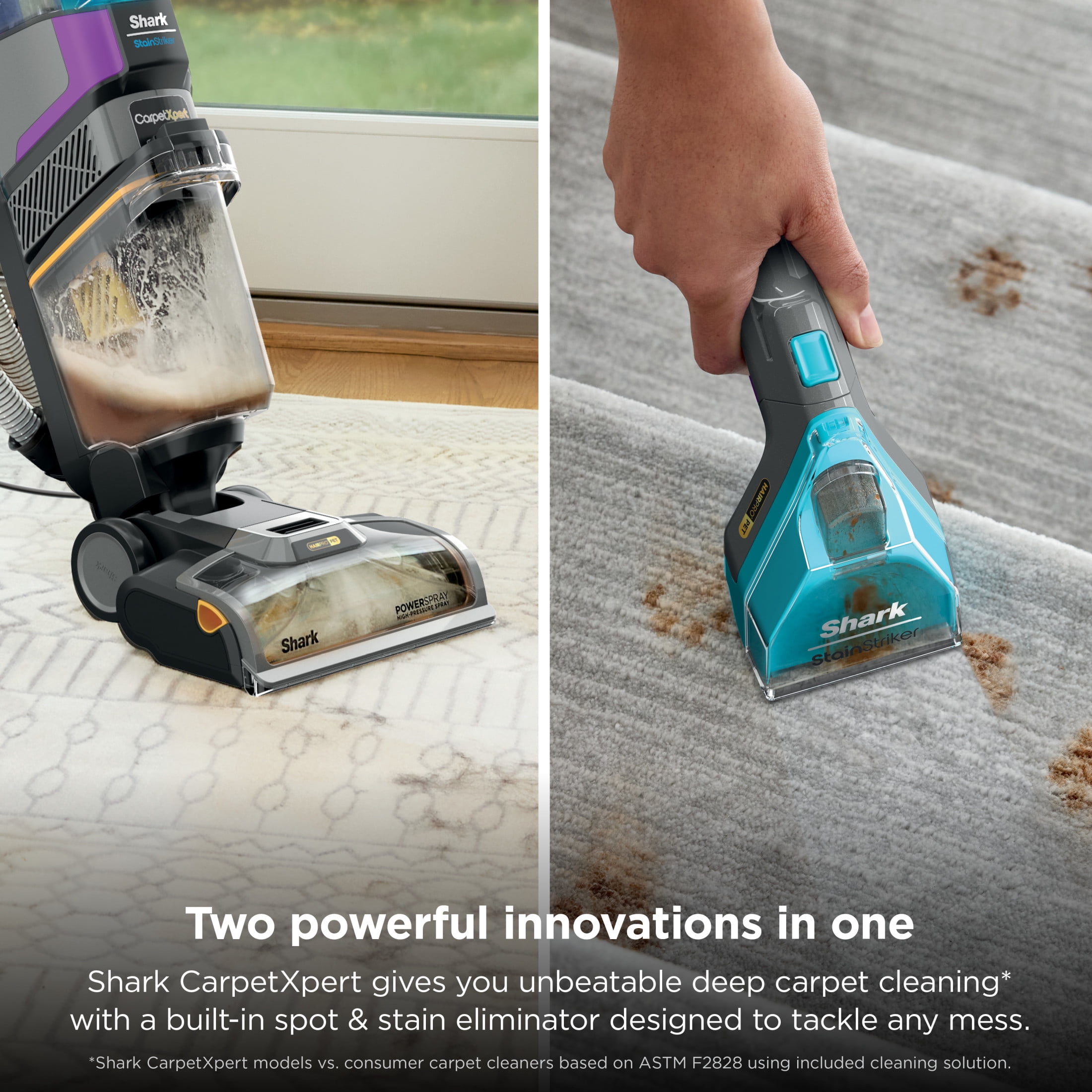 Shark CarpetXpert Hair Pro with StainStriker Upright Carpet & Area Rug Cleaner, Upholstery, Pet Friendly, Carpet Shampooer, 3 Tools, EX300 Gray