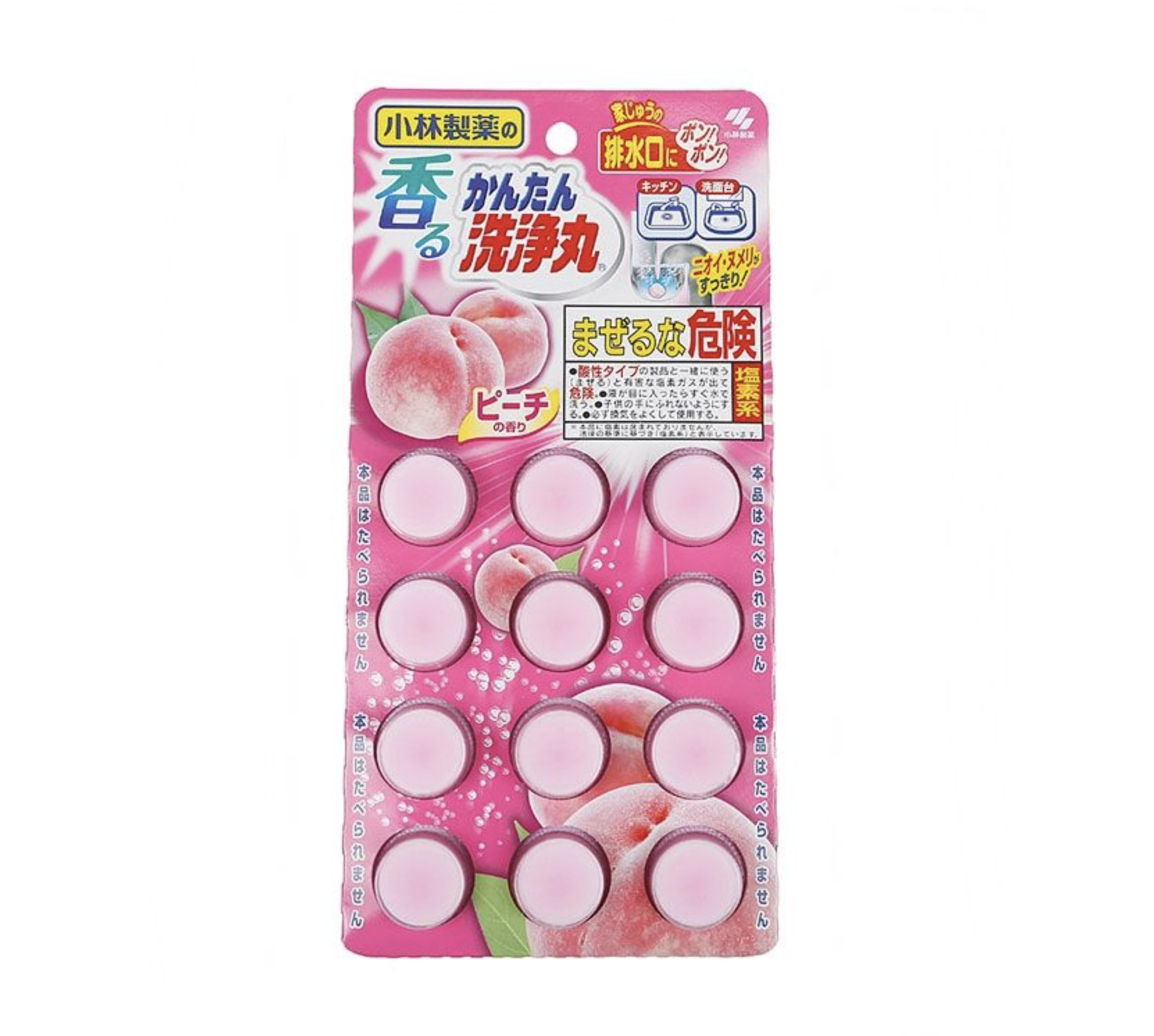 KOBAYASHI Drain Cleaner Peach 12pcs
