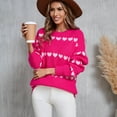 thumbnail image 2 of SWSMCLT Women's Long Sleeve Pullover Sweater Knitted Winter Spring Knitwear Holiday Crew Neck Pullover Sweaters Rose Medium, 2 of 2