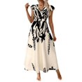 thumbnail image 2 of adaychics Maxi Floral Dress for Women Wrap V Neck Short Sleeve Flowy Summer Casual Long Dresses for Date Travel, 2 of 9