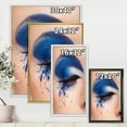 thumbnail image 4 of Designart 'Closed Woman Eye With Blue Fantasy Make Up' Modern Framed Canvas Wall Art Print, 4 of 5