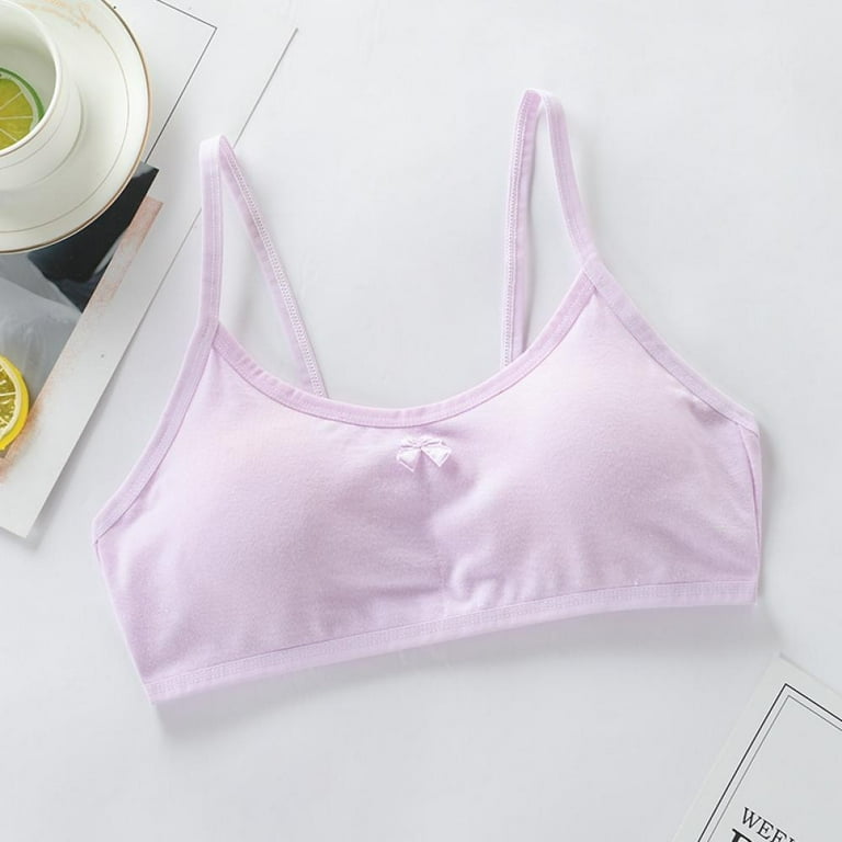 Girls Training Bra with Removable Padded for 7-10-12-14 Years Old,Mini-A  Cup Pad&Wireless Bras for Girls,Comfort Seamless