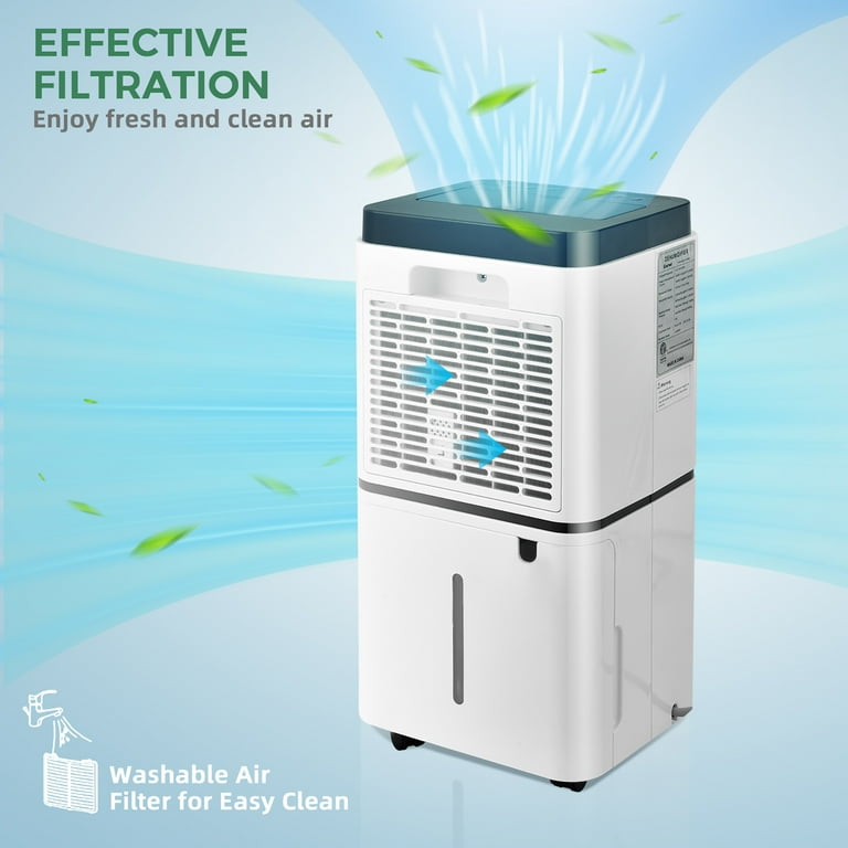 ES10014US Costway 1500 Sq. Ft Portable 24 Pints Dehumidifier For Medium To  Large Spaces