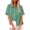 Mint Green, variant on Vmvidoty Womens Button Down Shirts Cotton Linen Short Sleeve Blouses 2026 Summer V Neck Basic Casual Tops for Women Orange S