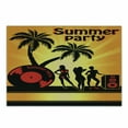 thumbnail image 1 of Beach Cutting Board, Summer Party Girls Palms and Vinyl Record Silhouettes, Decorative Tempered Glass Cutting and Serving Board, Small Size, Orange Grey, by Ambesonne, 1 of 1