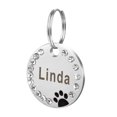 thumbnail image 1 of Naierhg 25mm Metal Blank Dog Tag Paw Rhinestone Pet Cat ID Name Engraved Key Ring Chain, 1 of 8