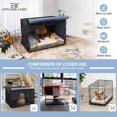 thumbnail image 3 of Explore Land Pattern Dog Crate Cover for 24 Inches Wire Cage, Heavy-Duty Polyester 1 2 3 Doors Standard Metal Pet Kennel Enclosure (Brief Polygonal), 3 of 3