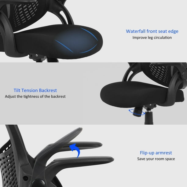 Ergonomic Office Task Chair with Flip Up Arms, Mesh Computer Desk